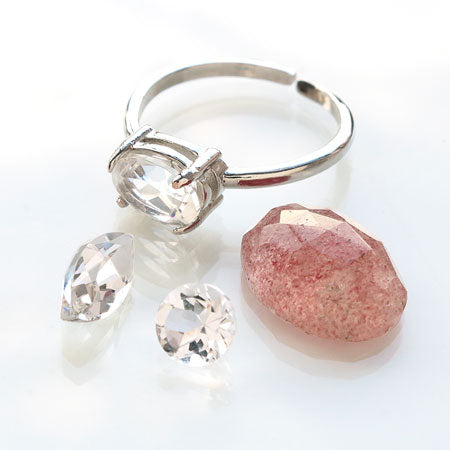 Natural stone loose oval pink epidot (rose cut)