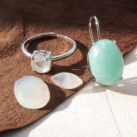 Natural stone loose oval moonstone (rose cut)