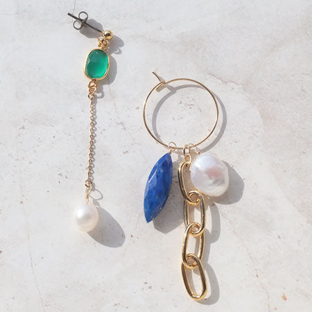 Natural stone frame stones 2 can deformed green onyx/G (natural)