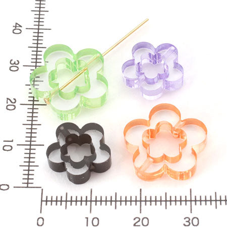 アクリル ドイツ製 チアフルフラワー クリスタル/ライトグリーン