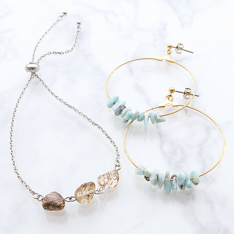 Natural stone tumble aquamarine (natural)
