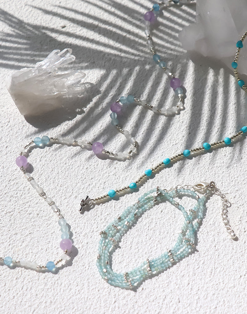 Natural stone round cut aquamarine (natural)