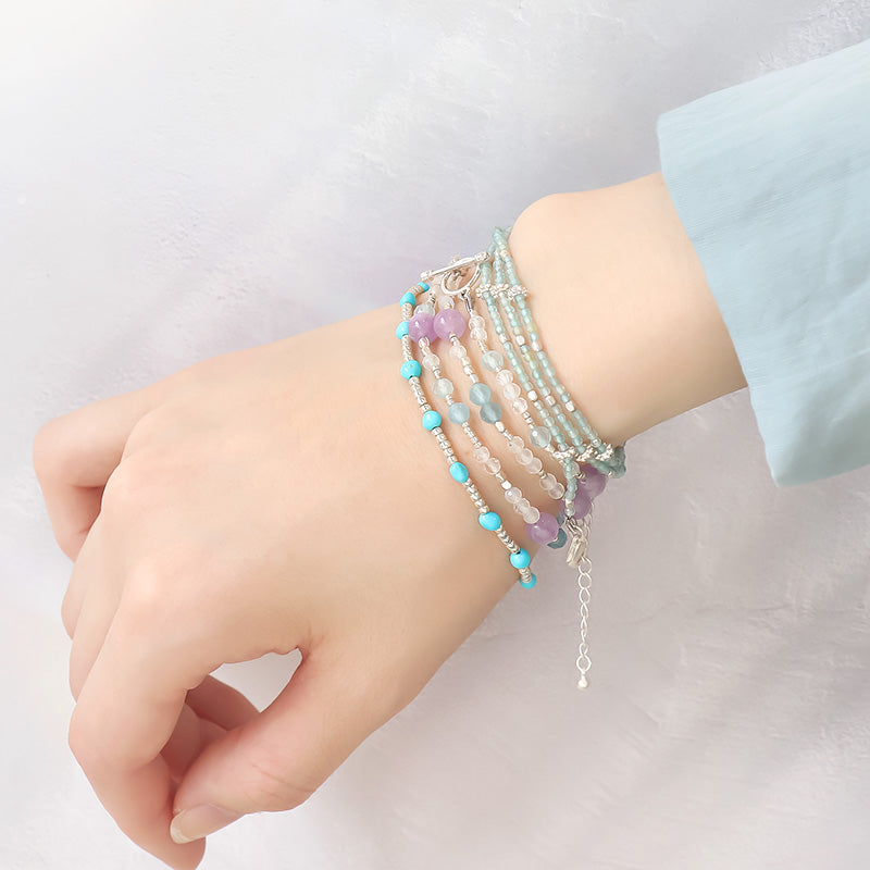 Natural stone round cut aquamarine (natural)