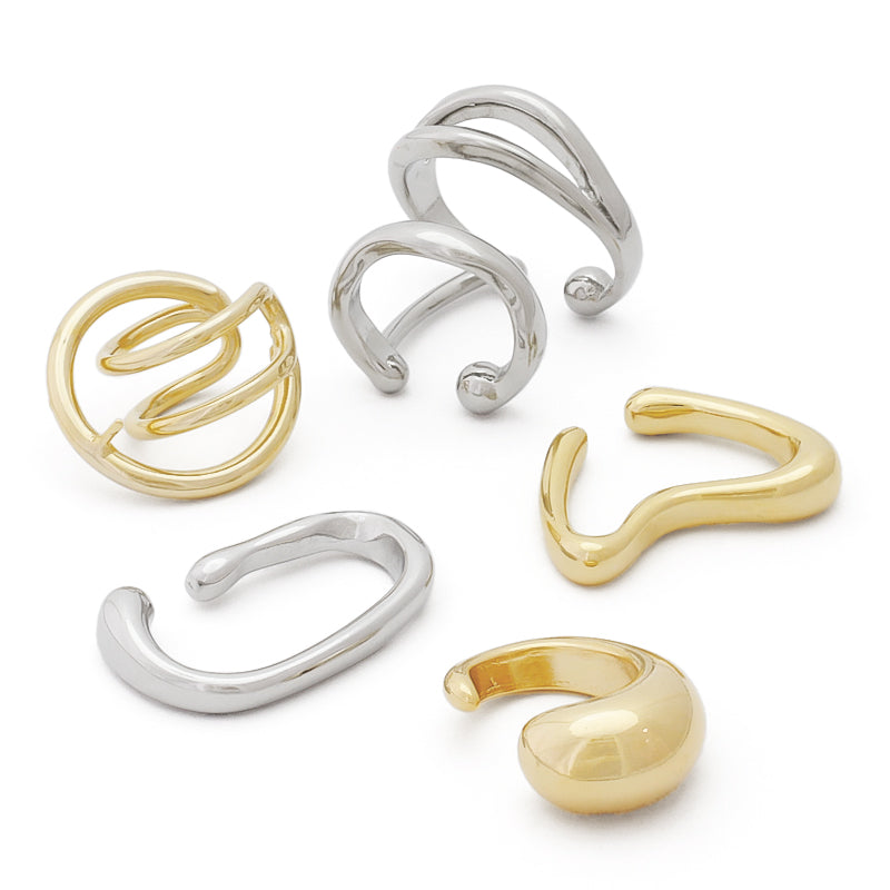 イヤーカフ ダブル 変形 ゴールド