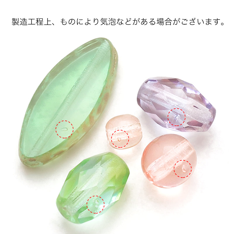 チェコ ファイヤーポリッシュ ナゲットカット ローズ/ピンク