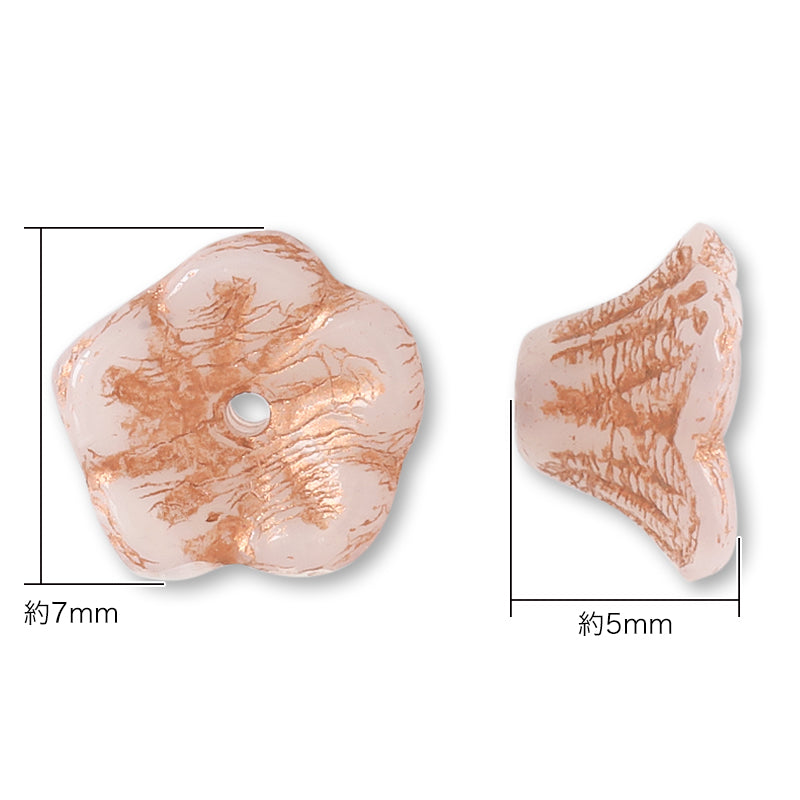 チェコ ベルフラワー2 ホワイトオパール/C