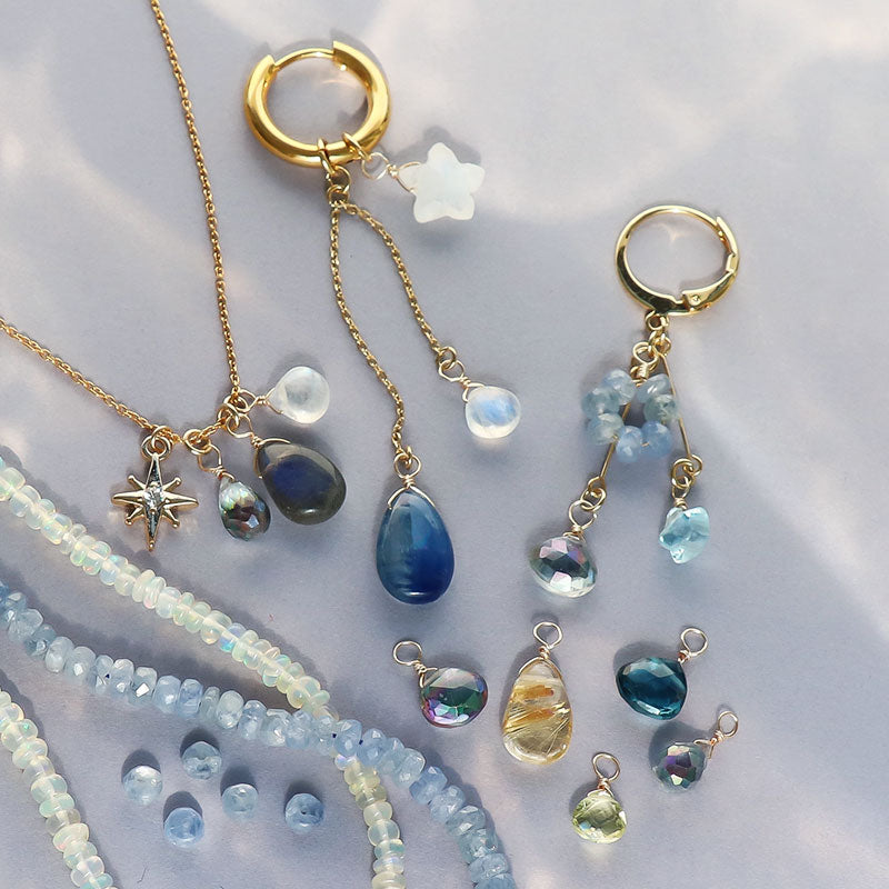 Natural stone button cut sapphire (light blue) (natural)