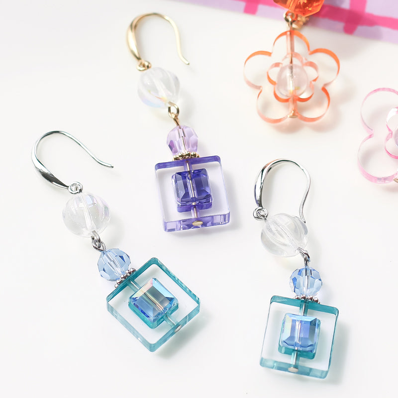 アクリル ドイツ製 チアフルスクエア クリスタル/パープル