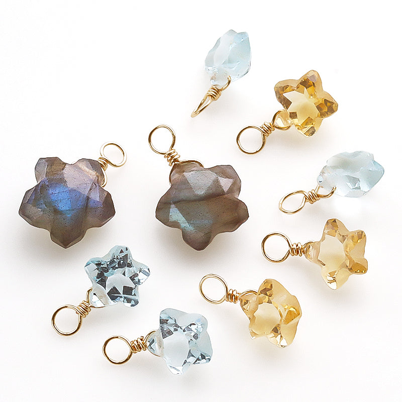 Natural stone glasses fastening charm star cut Labradorite (natural)