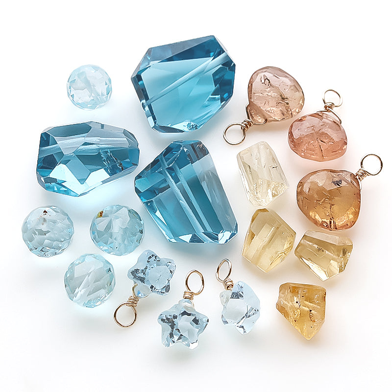Natural stone round cut Blue Topz (natural)