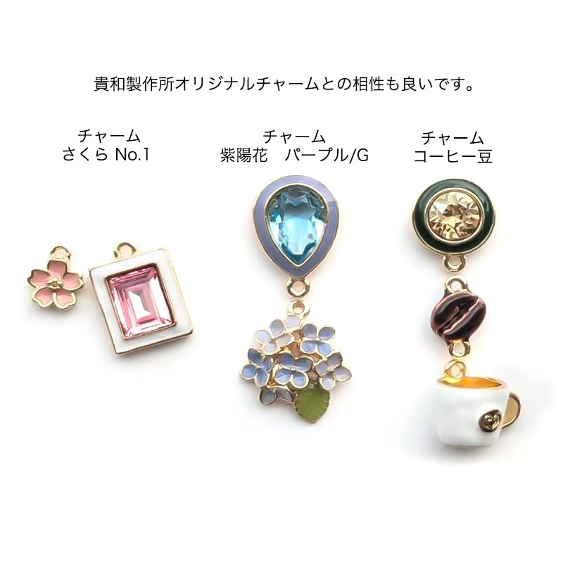 石座チャーム レクタングル エポ 1カン モーブ/G