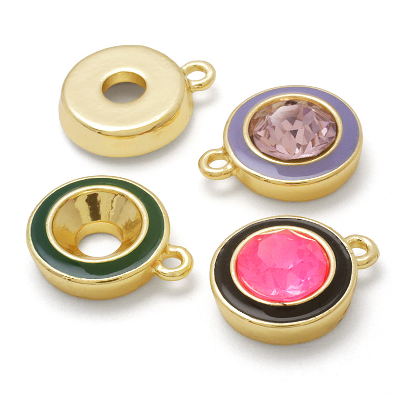 石座チャーム ラウンド エポ 1カン ホワイト/G