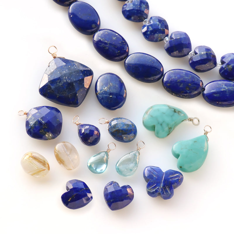 Natural stone glasses fastening charm plan flat shisku blujircon (natural)