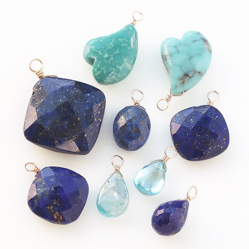 Natural stone glasses fastening charm plan flat shisku blujircon (natural)