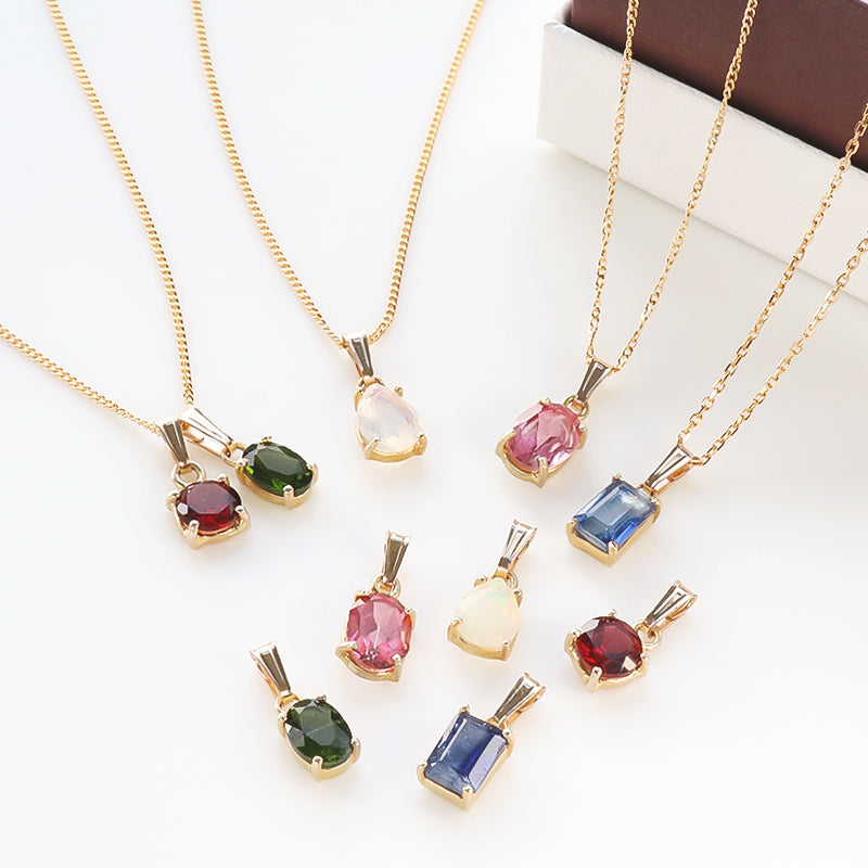 天然石 爪留めカスタムチャーム ホワイトトパーズ(ピンクコーティング)