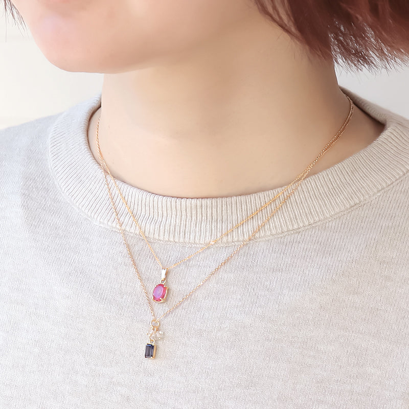 天然石 爪留めカスタムチャーム ホワイトトパーズ(ピンクコーティング)