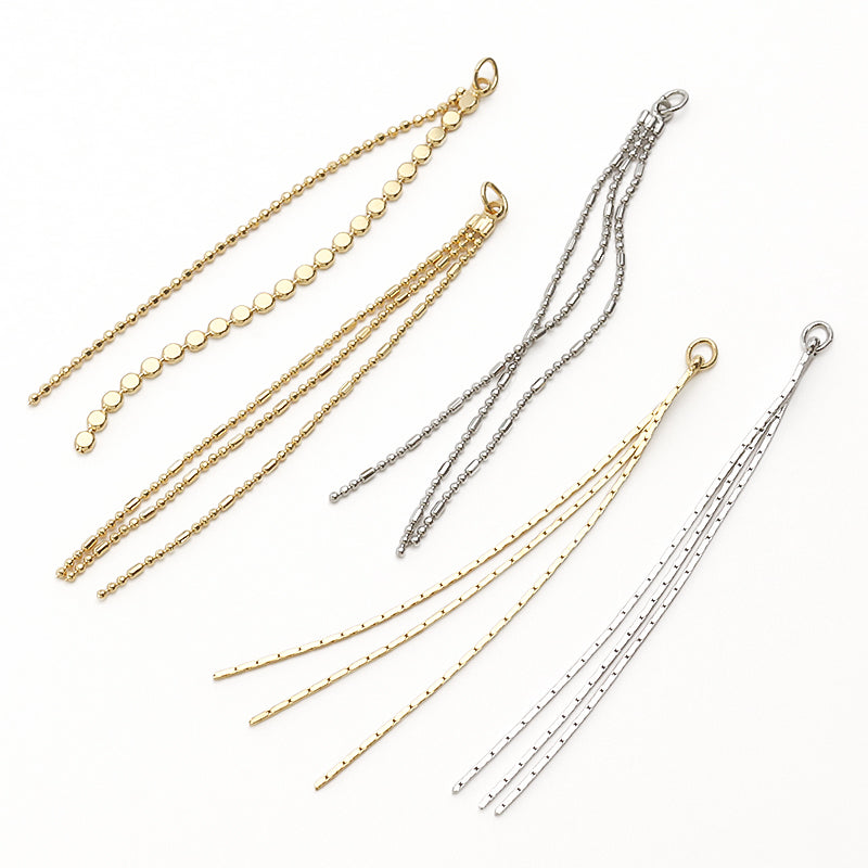 Swing parts slim fringe 1 rhodium color