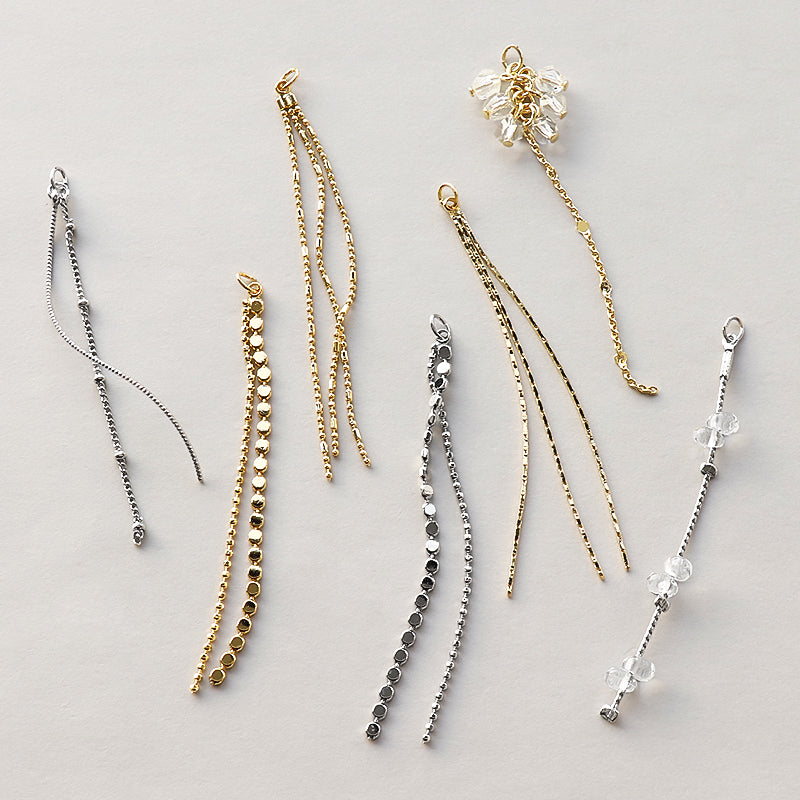 Swing parts slim fringe 1 rhodium color