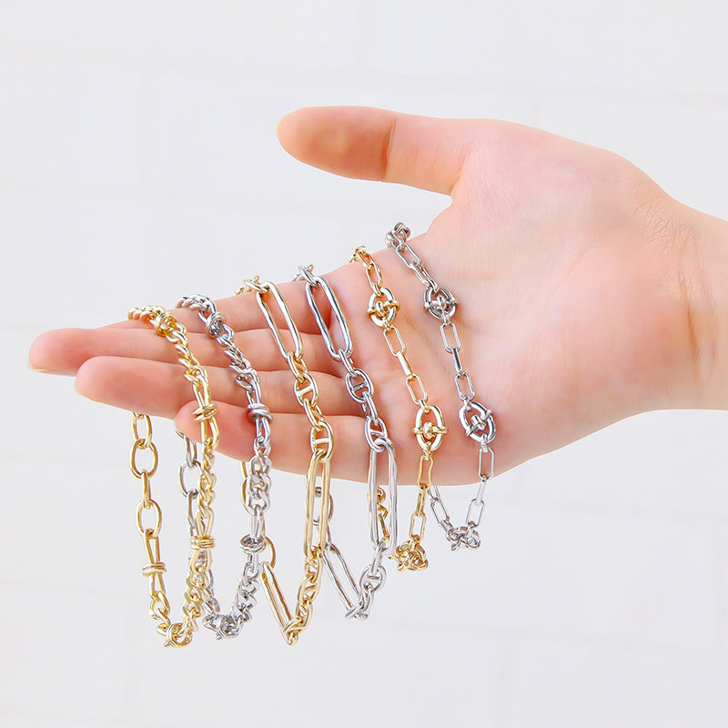 Chain bracelet K-426 Rhodium color