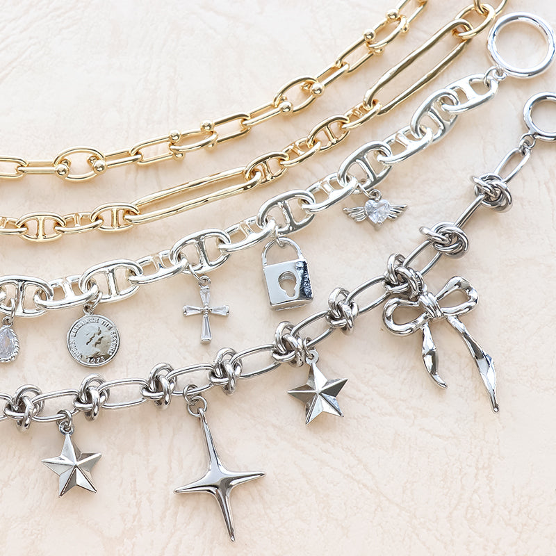 Metal charm T-154 rhodium color