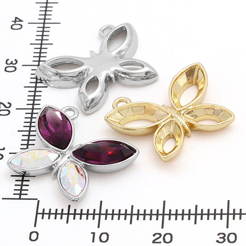 石座チャーム バタフライ #4228 8×4mm/10×5mm ゴールド