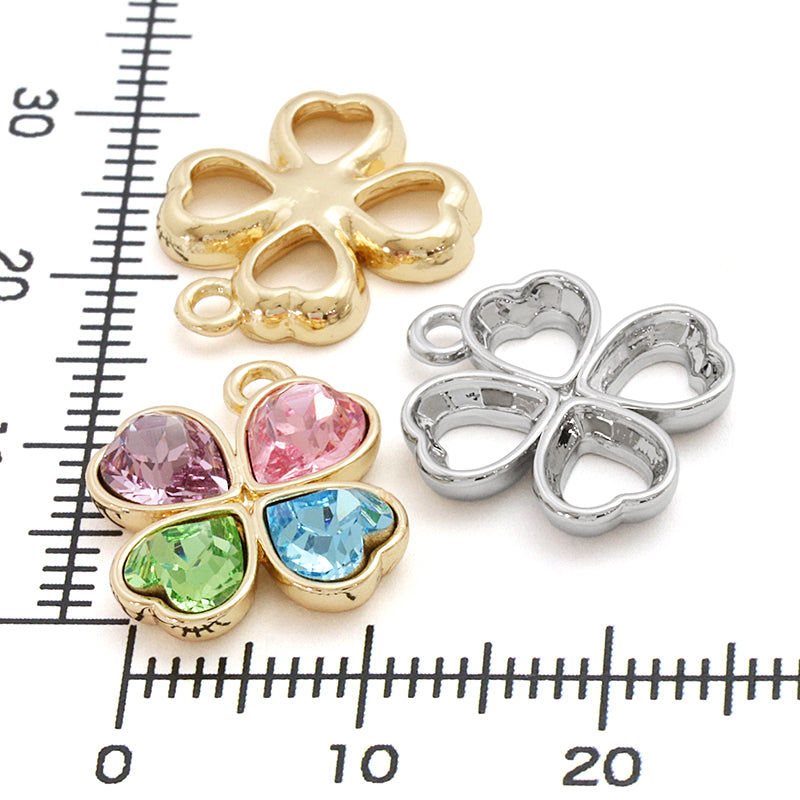 石座チャーム クローバー #4884 5.5×5mm ゴールド