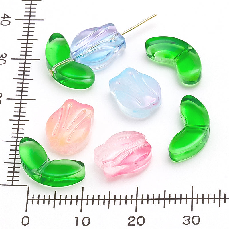 Glass beads Tulip Pink Mix