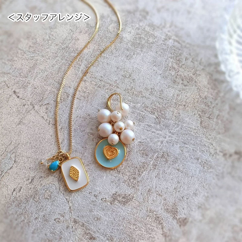 ギリシャチャーム レクタングルNo.1 ターコイズ/G