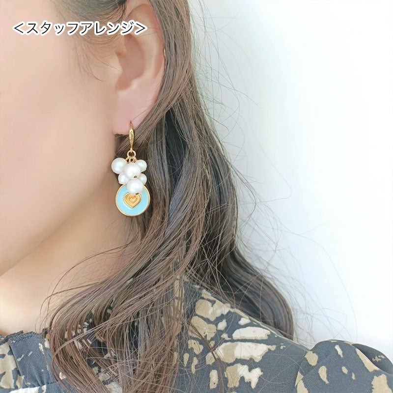 ギリシャチャーム ハート ラウンド ホワイト/G