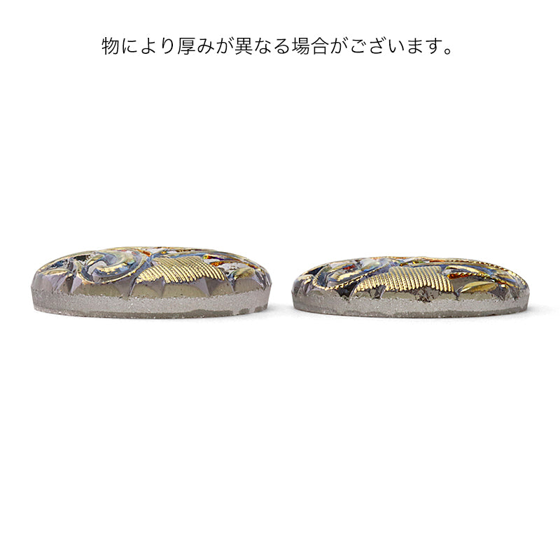 ドイツ製ガラス カボション ラウンド10 石付 トパーズイラデサント