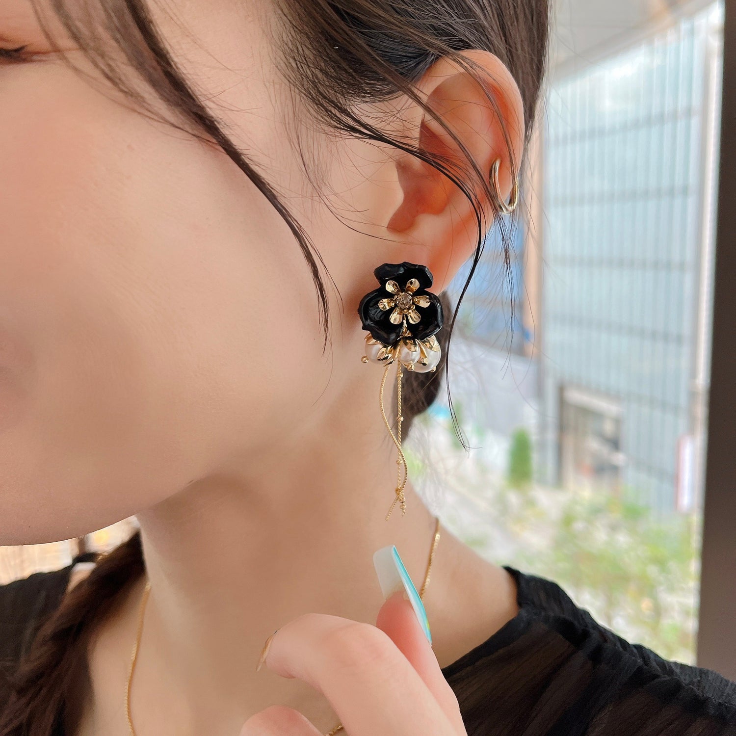 アクリル ドイツ製 花19 ライトオリーブ