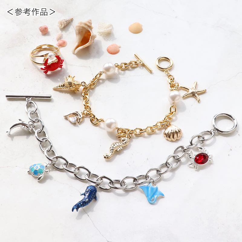 Charm Cubic Zirconia Dolphin Heart Gold