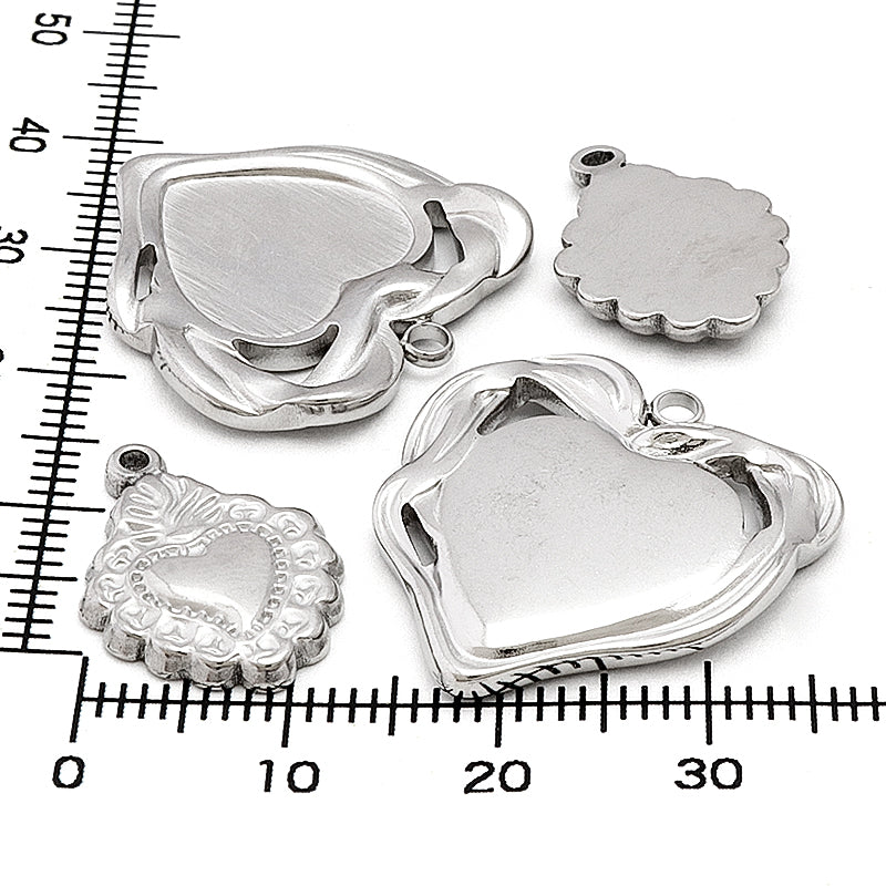 Stainless Steel Charm Heart 1 Fabric