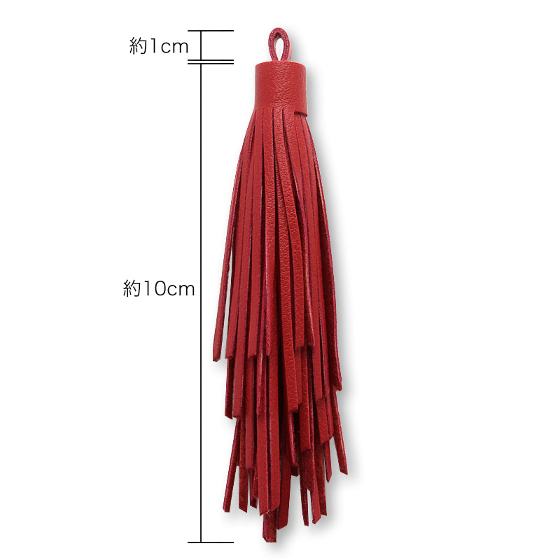 Synthetic leather random tassel green