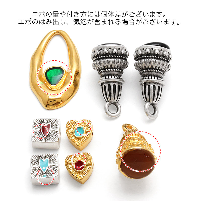 ギリシャパーツ  レクタングルスタンパー ブラック/銀古美