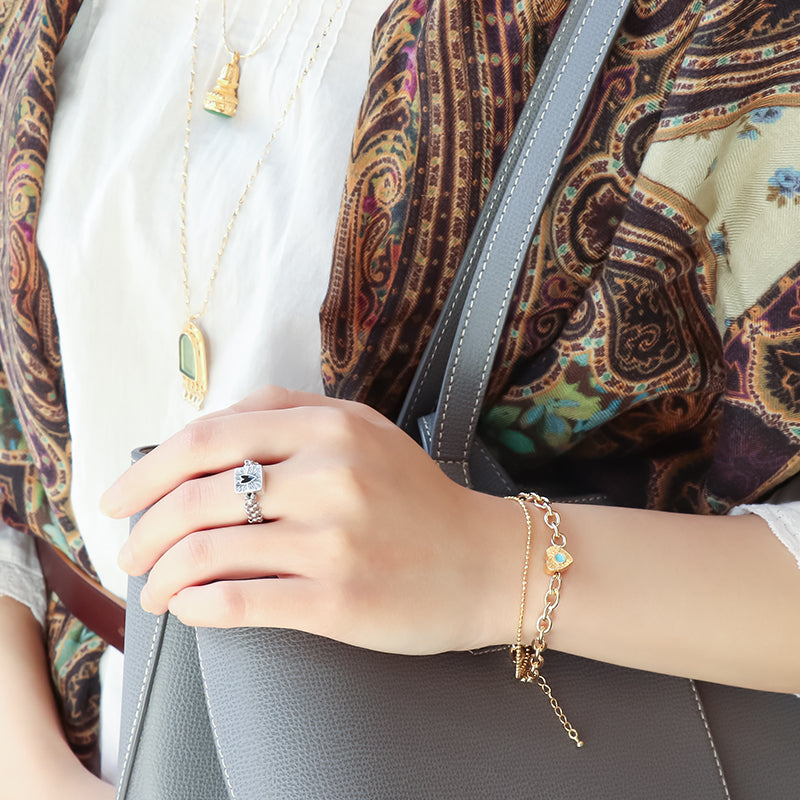 ギリシャパーツ ハート 横穴 ブラック/G