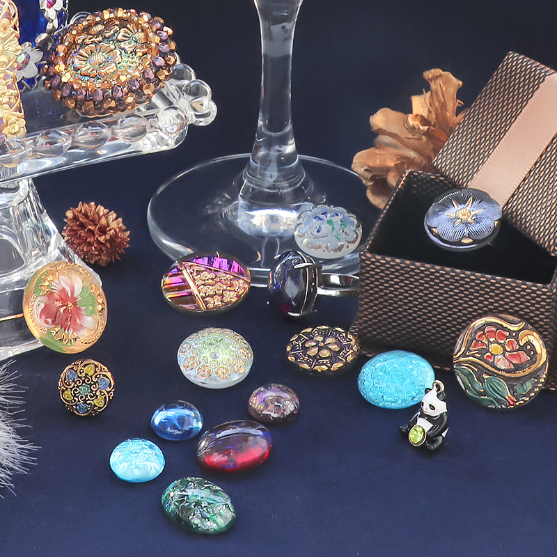 チェコ カボション スターフラワー ヴィトラルライト/G