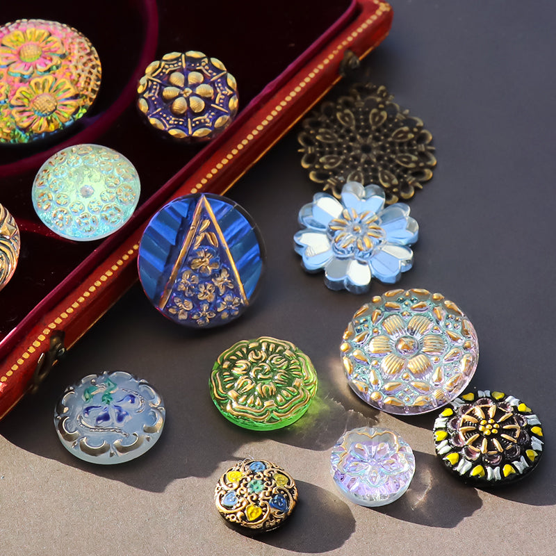 チェコ カボション スターフラワー ヴィトラルライト/G