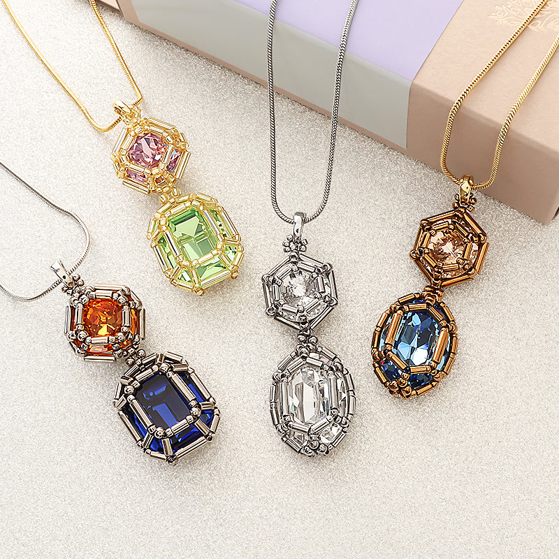 キットKR1347 貴和クリスタル宝石編みプリンセスのラウンドオーバルネックレス クリスタル