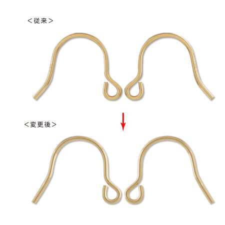 Earrings small U-shaped K14GF