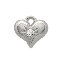 Domestic Cast Charm Heart 5 Rodium-Color