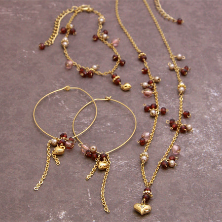 国産キャストチャーム ハート5 ピンクゴールド