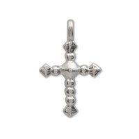 Domestic cast charm cross 3 rhodium color