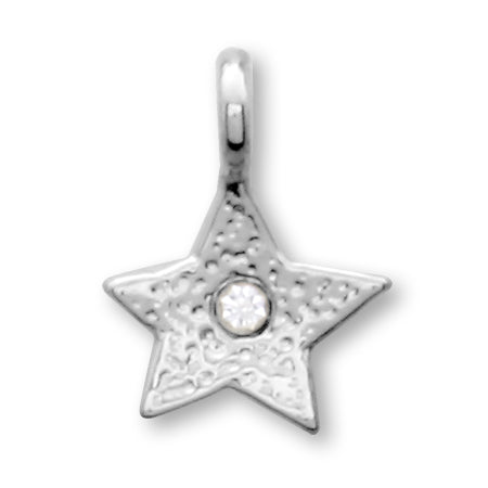 Domestic cast charm 1 star rhodium color