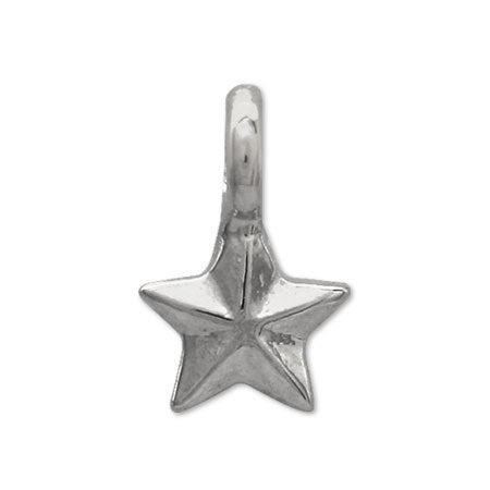 Domestic cast charm 2 stars rhodium color
