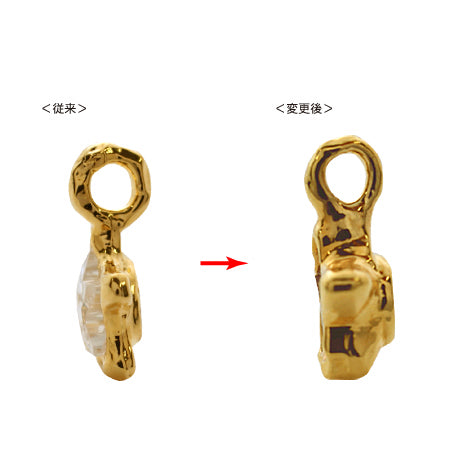 Domestic cast charm zirconia star gold