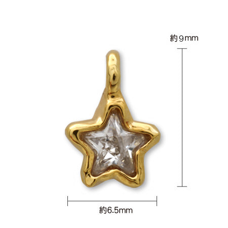 Domestic cast charm zirconia star gold