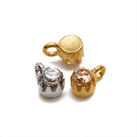 国産キャストチャーム ジルコニア ラウンド ピンクゴールド