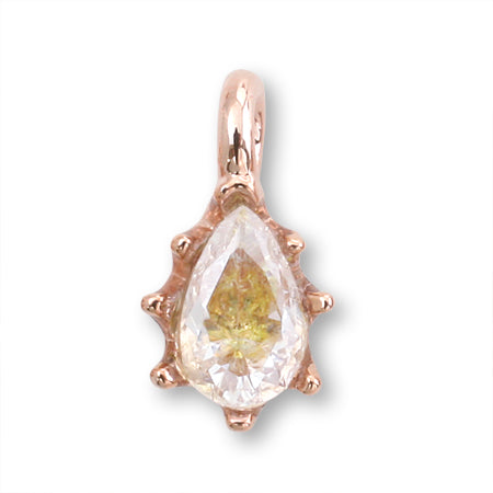 Domestic Cast Charm Zirconia Shizuku Pink Gold