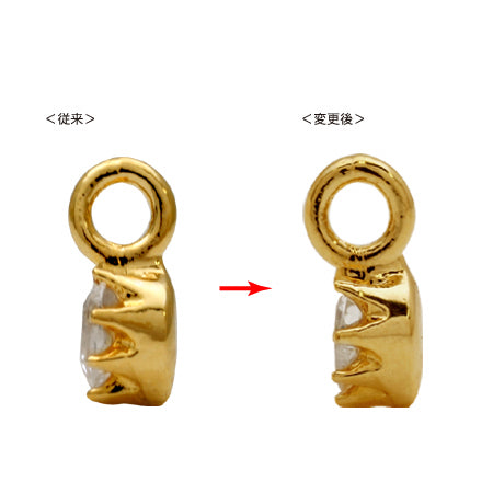 Domestic Cast Charm Zirconian Heart 2 Gold